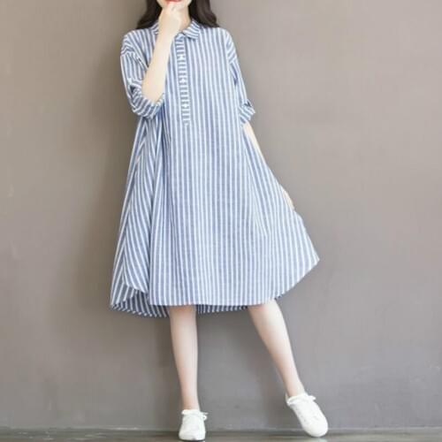 Pregnant Clothes Half Sleeve Pregnancy Shirts Maternity Blouses and Tops Long Maternity Shirt Dress Casual Striped Dresses