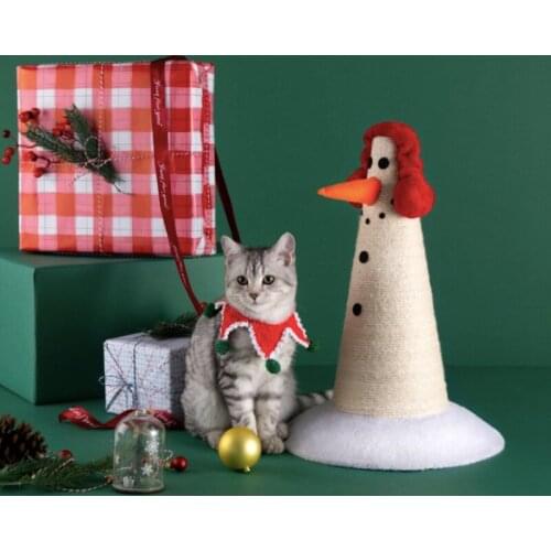 Snowman Grab Christmas Lovely Cat Dog Teaser Toy Kitten Climbing Frame Wear-Resistant Cats Supplies Cute Puppy Fun time