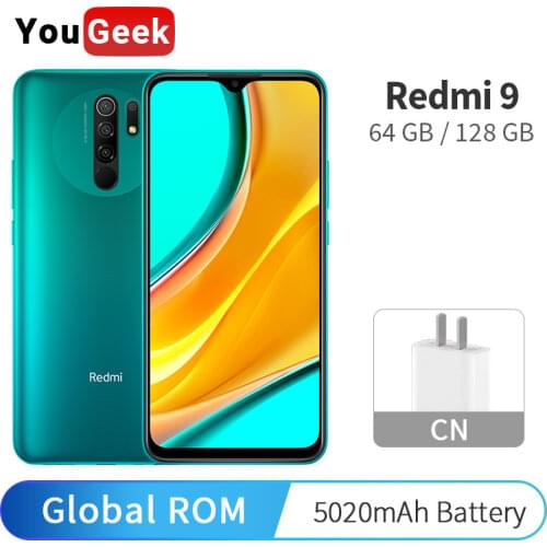 Global ROM Xiaomi Redmi 9 4GB 128GB ROM Cellphone Helio G80 Octa Core 13MP Four Cameras 5020mAh 6.53" DotDrop Redmi9 CN Version