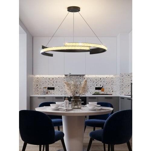 New Design Modern Pendant Lights For Living Room Dining Kitchen Island Loft LED Black Ceiling Hanging Lamp with Remote Dimmable