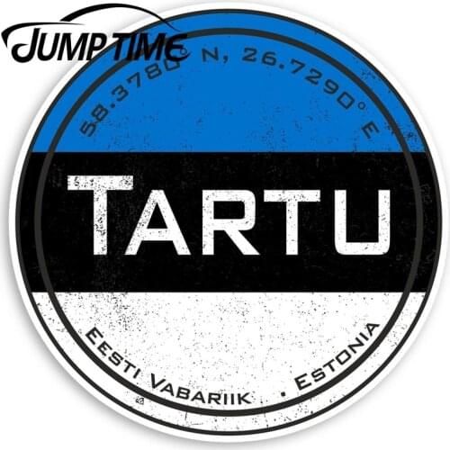 Jump Time Tartu Estonia Vinyl Stickers - Flag Travel Sticker Luggage Window Bumper Decal Waterproof Car Accessories