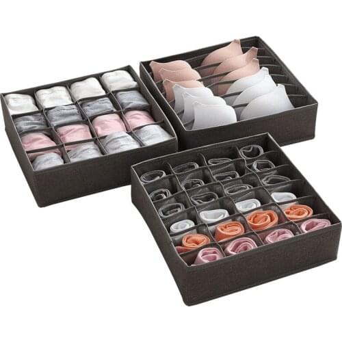 8PCS / LOT 7/16/24 Grids Storage Box Separat Underwear Socks Storage Box Foldable Organizer Drawer Cloth Art Household