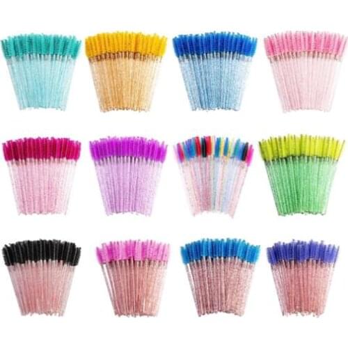 YCXMSCILS 50PCS/Pack Disposable Eyelash Brush Mascara Wands Applicator Wand Brushes Eyelash Comb Brushes Spoolers Makeup Tool