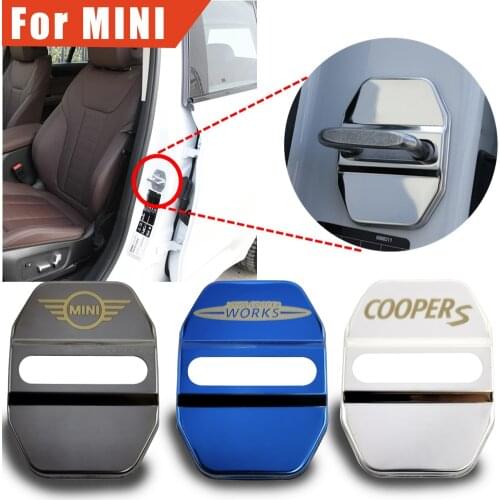 FLYJ Car Door Lock Buckle cover protector car accessories For JCW COUNTRYMAN CLUBMAN COOPER F54 F55 F56 F60 Car sticker