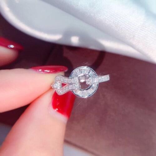 Elegant Lab Diamond Ring Real 925 sterling silver Jewelry Engagement Wedding band Rings for Women Bridal Charm Party accessory