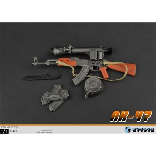 ZYtoys1/6th Soldier Military Special Forces AK47 Assault Weapon Gun Rifle Fixed Bracket With Sniper Mirror For Usual Doll Collec