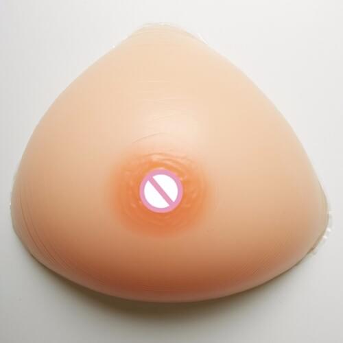 1600g/pair Semi-full Triangle Silicone Boobs Forms Self-adhesive Crossdressers Dragqueens Transsexuals Artificial Breast