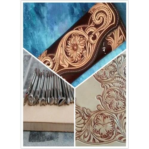 18pcs DIY Leather carving Working Saddle Making Tools set for Leather Craft Working Suitable for beginners and professions