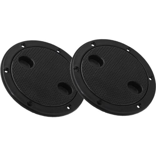 4x Marine Boat Kayak Canoe Circular Hatch Cover Deck Plates for Boats, Black, 4inch