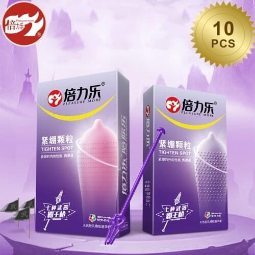 49mm 10Pcs Tight Condoms Long-Lasting Big Particles Dots Condom G-Spot Stimulation Ultra Thin Penis Sleeves Sex Products For Men