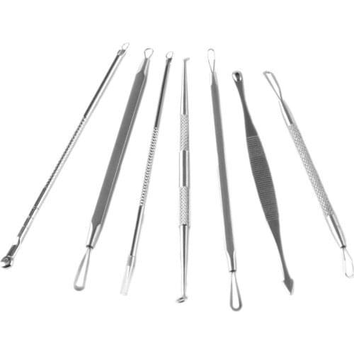 7Pcs/Lot Blackhead Remover Pimple Popper Tool Acne Extractor Kit for Nose Facial Pore Blemish Extraction Popping Needle