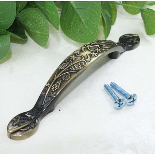 76mm tracery drawer handle pull antique brass kitchen cabinet dresser pull 3" bronze cupboard furniture handles pull knob TS348