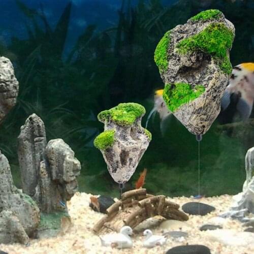 Medium Size Aquarium Fish Tank Floating Rock Suspended Stone Artificial Floating Pumice Decor flying Rock Ornament