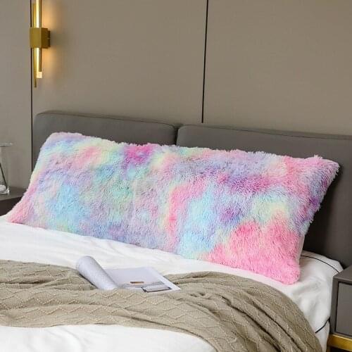 148x53cm Plush Long Pillow Case Soft Cozy Long Fluffy Large Pillow Case Home Decor Sofa Bed Back Pillow Cover