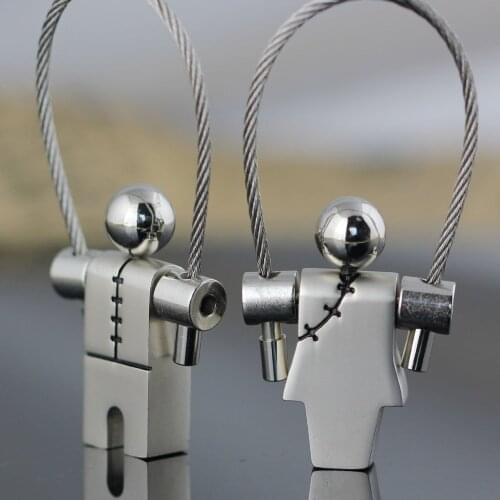 Tang suit couple keychain cute key ring for women traditional Chinese garments wire rope key chain portachiavi chaveiro llaveros