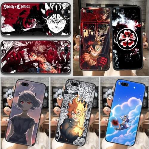 Black Clover Anime Phone Case For Xiaomi Mi Note 8 9 10 11 9T 10T A3 Lite Pro Ultra black painting back soft hoesjes art funda