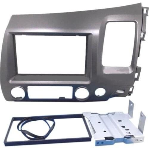 Double Din Car Dashboard Trim For Honda Civic RHD 2007-2011 Fascia Panel Front Bezel Dash Kit Stereo Mount Kits Car Accessories