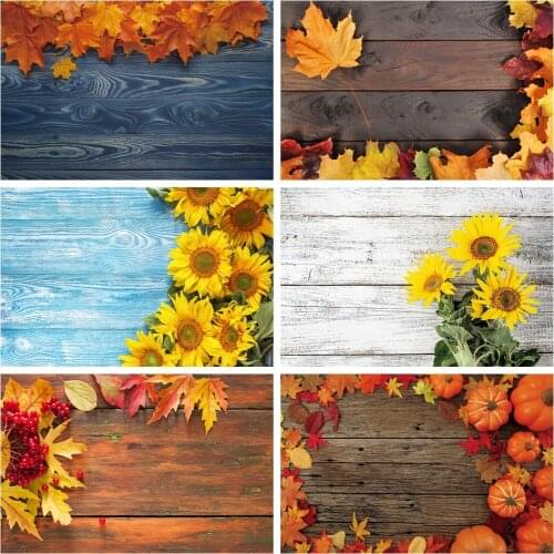 Laeacco Photography Backgrounds Dark Hardwood Planks Maples Autumn Doll Pet Portrait Photo Backdrops Photocall Photo Studio