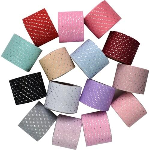 HSDRibbon 60MM Colorful printed Pattern organza Mesh Fabric Ribbon