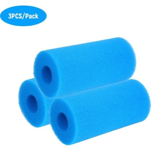 Swimming Pool Filter Cleaning Tool Reusable Washable Foam Sponge Filter Cartridge Replacement for Type A Filter Blue 20*10*10cm
