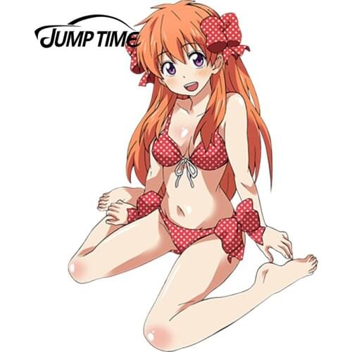 JumpTime 13cm x 9.2cm Japanese Anime Sticker Cute Girls Sakura Chiyo Render Racing Drifting Decal Vinyl Rear Windshield Sticker