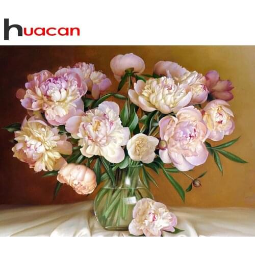 Huacan 5D Full Square Diamond Embroidery Painting Home Decor Diamond Mosaic vase Flower Kit DIY Rhinestone Pictures
