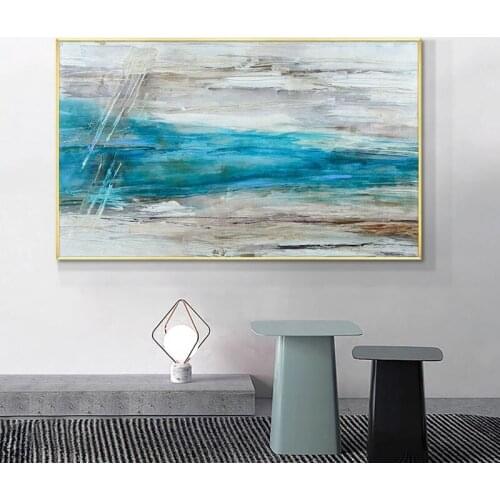 100% Hand Painted Oil Paintings Abstract Sea Modern Landscape On Canvas Wall Art Pictures For Living Room Home Decoration