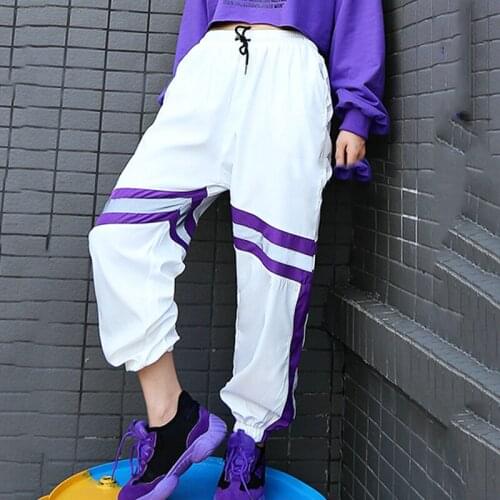 Hip Hop Costume Loose Leisure Sports Pants Street Dance Clothing Adults Jazz Trousers Women Dancer Modern Stage Show Wear DT1047