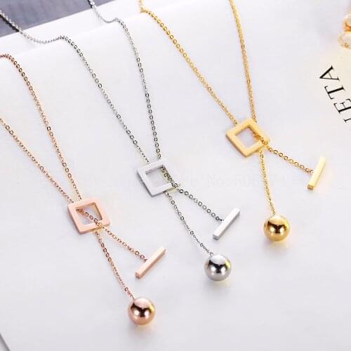 Fashion Jewelry Choker Ball Love Necklaces Bijoux Femme Stainless Steel Rose For Women Birthday Gift