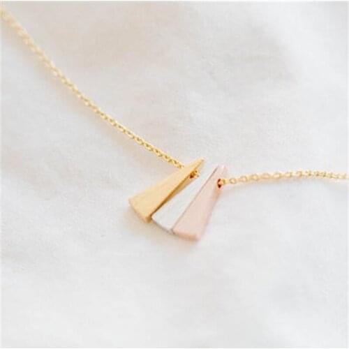 Fashion three small triangle pattern necklace necklaces for women design chain of clavicle