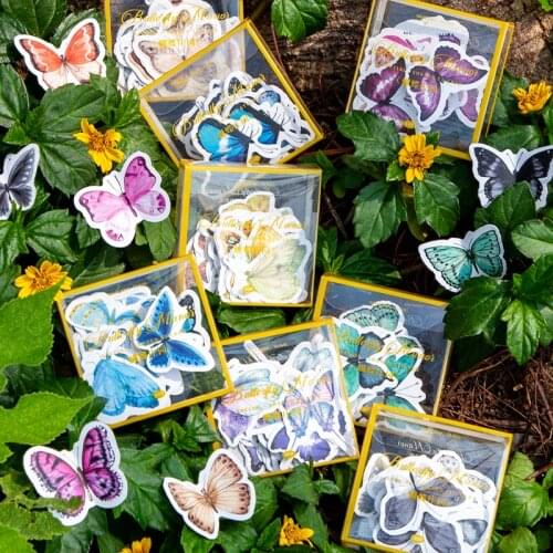 Lovely Butterfly Collection Label Stickers Set Decorative Stationery Craft Stickers Scrapbooking Diy Diary Album Stick Label