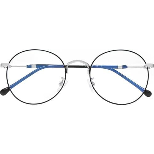 Computer Goggles Tide Myopia Glasses Frame Retro Metal Round Frame Flat Mirror Male Anti-blue Glasses Frame Female
