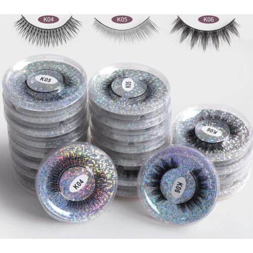 Wholesale lashes eye bulk 4/10/20/50/100 PCS natural long false eyelashes fluffy wispy faux 3d mink lashes soft thick handmade