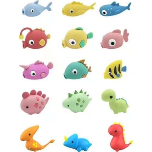 Cable Bite Cartoon Fish Cable Protector Wire Winder Data Line Cord For Iphone USB Charging Protective Cover Winder Organizer
