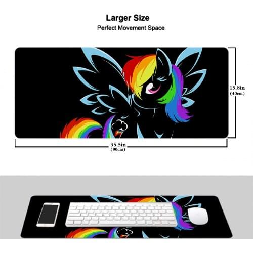 My Little Pony Gaming Player Rubber Mouse Mat HD Printing Computer Gamers Locking Edge Mouse Pad XXL90x40cm Keyboard PC Desk Pad