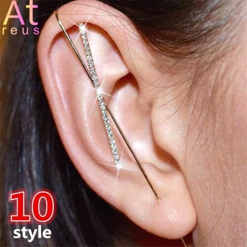 1 piece Cross Stud Earrings Ear Nail Copper CZ Zirconia Crystal Bar Piercing Crystal Body Jewelry Accessories Gifts Gold Plated