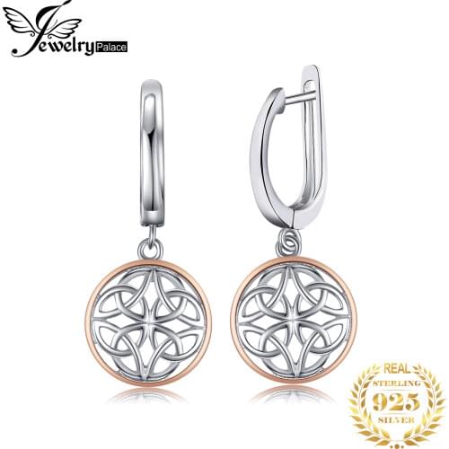 JewelryPalace Celtic Knot Dangle Drop Earrings 925 Sterling Silver Earrings for Women Korean Earrings Fashion Jewelry 2021