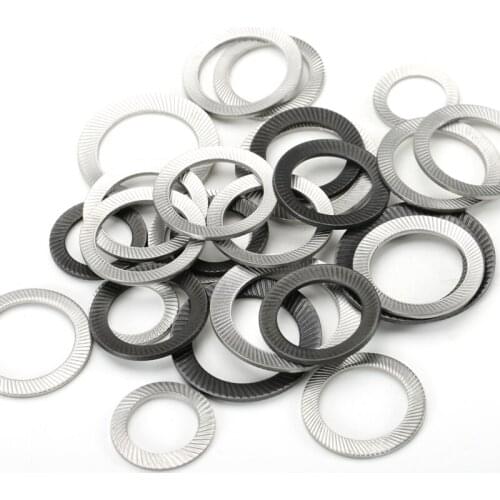 304 Stainless steel anti-loosening lock washer double-sided tooth washer black carbon steel non-slip self-locking gasket M2M3-M4