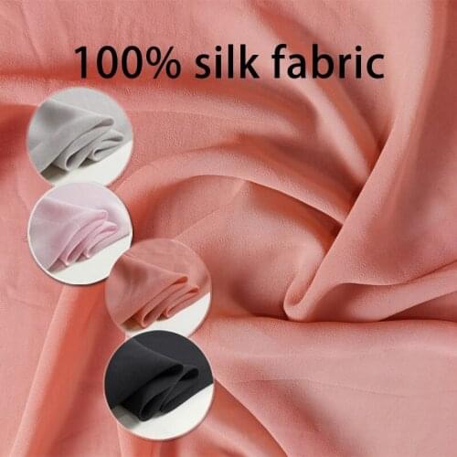 Mulberry Silk Through Fabric Dress Scarf Cloth Lining 02 Georgette Plain Solid Color