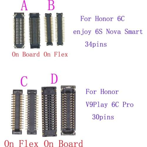 1Pcs LCD Display Screen Plug Flex FPC Connector For Huawei Enjoy 6S Honor 6C Pro Nova Smart V9 Play 6CPro On Board 30 34 pin