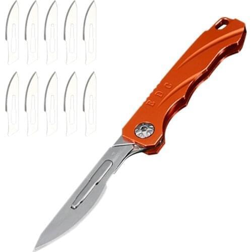 Aluminum Alloy Folding Knife EDC Multi-function Tool Knife Portable Art Knife Outdoor Emergency Scalpel Knife