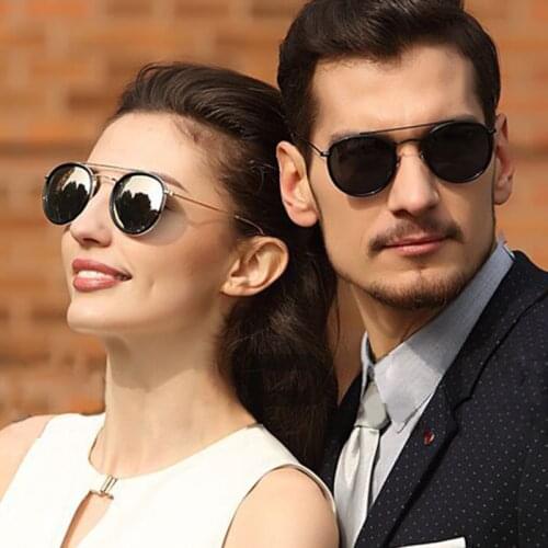 Vintage Round Polarized Sunglasses Men Brand Designer Polaroid Sun Glasses Women Metal Frame Black Lens Eyewear Driving UV400