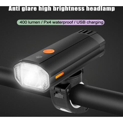 LED Flashlight Bicycle Front Light USB Rechargeable No Dazzling Bike Headlight Emergency Mobile Power Source 4000mA XR-Hot