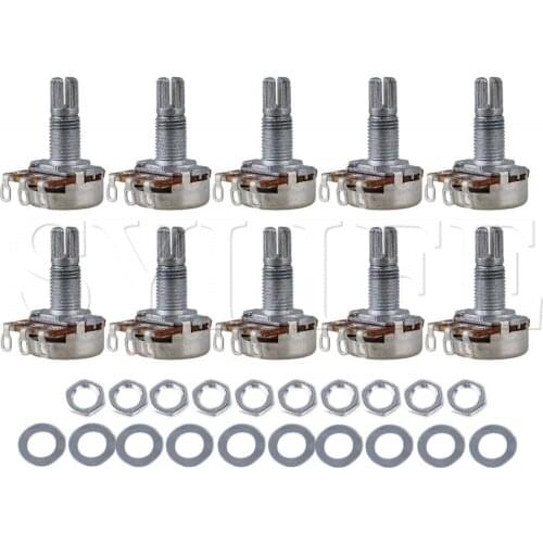 Generic Guitar Potentiometer B250k 16mm Base Dia 18mm Shaft Pack Of 10