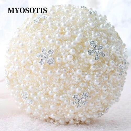 Gorgeous Full Pearl Beading Wedding Flowers Bridal Bouquets Artificial Wedding Bouquet New buque de noiva