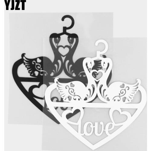 YJZT 13.9×15CM Fashion Hanger Vinyl Decal Creative Car Sticker Art Decoration Black / Silver 20D-0403
