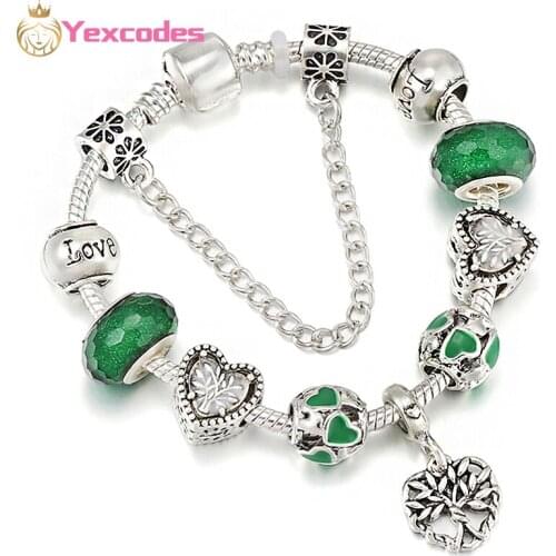 Antique Silver Color Concealer European Fashion Women Bracelet DIY Tree Of Life Beads Family Tree Pendant Bracelet Free Shipping