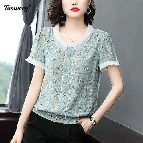 2021 Women Spring Autumn Style Chiffon blue Blouses Shirts Lady Casual Loose Style Long Sleeve pullover Chiffon Blusas Tops