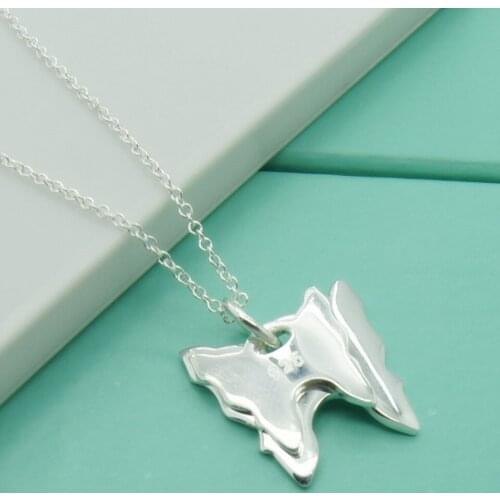 925 Sterling Silver Butterfly Necklaces Pendants For Women Elegant Butterfly 18 Inch Necklace Jewelry Gift