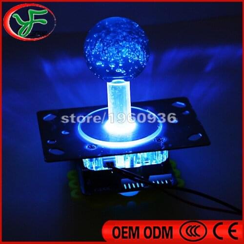 10psc Blue led joystick 12V Illuminated LED Arcade joystick Copy Sanwa 5 Pin joystick 4/ 8 Way Joystick Fighting Stick Jamma DIY
